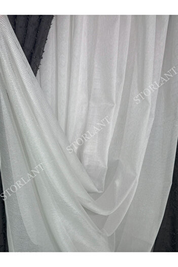 Storlant Athens Luxury Ecru Tulle Curtain |   Heavy Weight, 1/3 Pleated, No Ironing Required