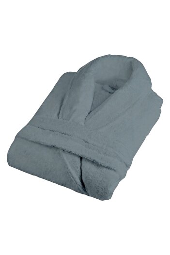 RALEX PUCIOASA Bathrobe and SPA Hotel with Kimono Collar Velour 100% Cotton, Unisex S/M, 420 gr/m², Gray