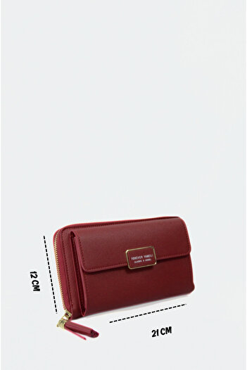 Mazel Design 7090 Genuine Leather Women's Stylish Imported Wallet Bag, Adjustable Strap, Card Slots, Zipper Closure
