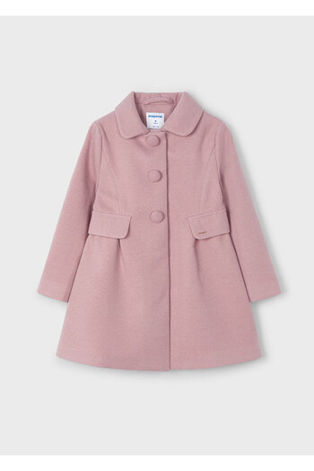 MAYORAL Pink Color Classic Collar Brand Children Stylish Long Coat