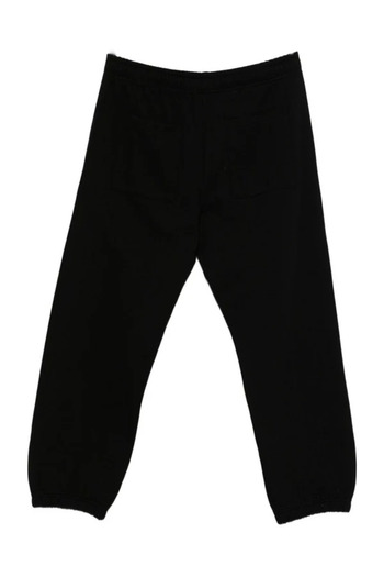 Versace Men's Regular Fit Logo Label Black Trousers with Elastic Waist and Cuffs 79Gaat07Cf01T-899
