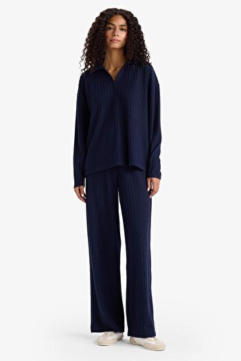 DeFacto Wide Leg Corduroy Camisole Elastic Waist Trousers F1012Ax25Au