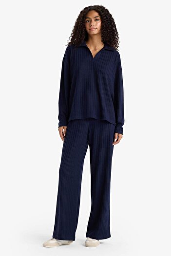DeFacto Wide Leg Corduroy Camisole Elastic Waist Trousers F1012Ax25Au