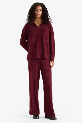 DeFacto Wide Leg Corduroy Camisole Elastic Waist Trousers F1012Ax25Au