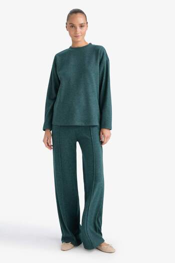 DeFacto Straight Fit Elastic Waist Wide Leg Pants F1016Ax25Au