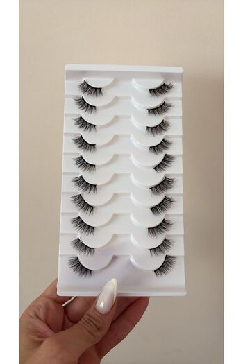 hulyabeauty GERÇEK SAÇ İPEK 10LU YARIM KİRPİK SETİ