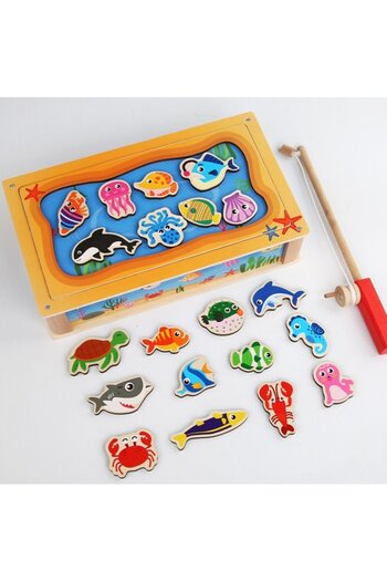 OEMN Magnetic Fishing Game Educational Toy 'Fishing Game Box' Montessori Style Wooden