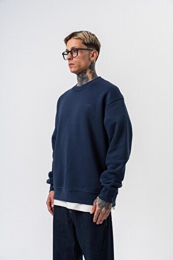 Respire Чоловічий одяг Детальний Basic Oversize Sweatshirt Синій