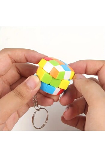 TOYFEST 3X3X3 Rubik's Mind Cube Portable Keychain Colorful Durable Magic Speed Rotation Intelligence Toy