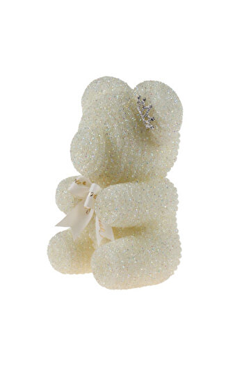 velve Diamond Teddy Bear white 20 cm, hand decorated with crystals, gift box, White