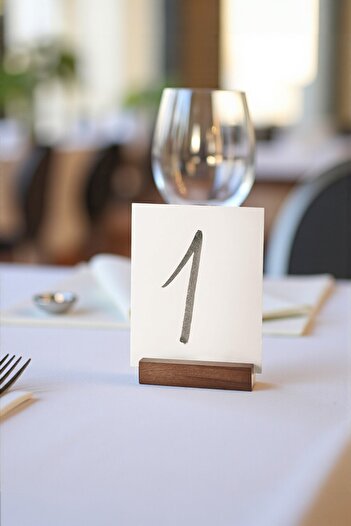 OK Wood 20-Piece Wooden Desktop Card Holder – Menu Photo & Number Stand |   Wedding Party Event Organization