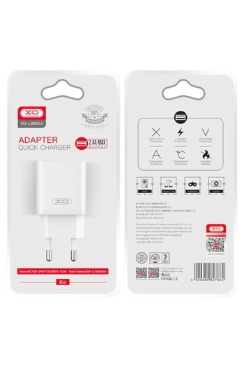Xo (L99) - Network Charger, 2.4A, 1xUSB-A, QC 3.0, WHITE