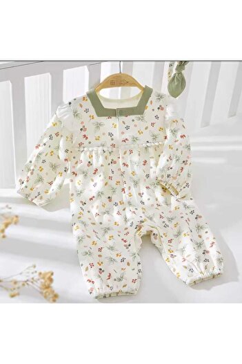 NEEMO Nature-inspired print long-sleeved baby romper