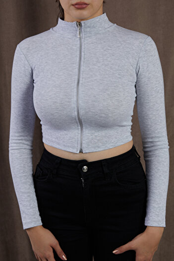 DPARİS Turtleneck Zippered Slim Fit Sweat