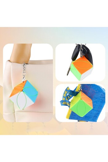 TOYFEST Set of 3 Rubik's Mind Cube Keychain Mini Intelligence Cubes Fast Rotating Durable Toy