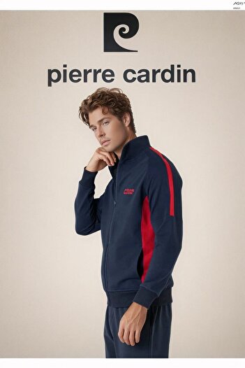 Pierre Cardin Men's Cotton & Lycra Regular Fit Front Zipper Boxed Tracksuit Set Ol.Pc.7135.001
