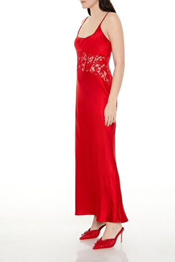 Forever 21 Dantel Detaylı Maxi Slip Elbise