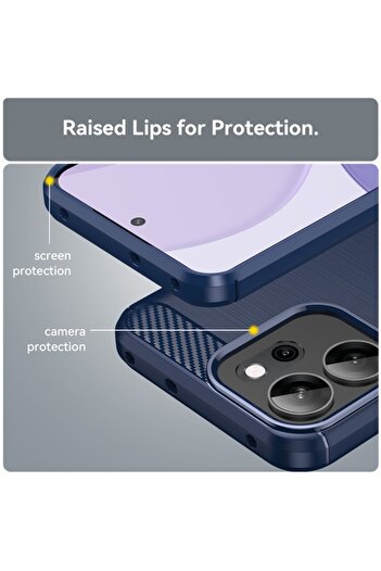 SKYDDAR INNOVATION Case for Oppo Reno14 FS 5G / Reno14 F, CarbonFiber, Anti-shock, sticker set, Blue