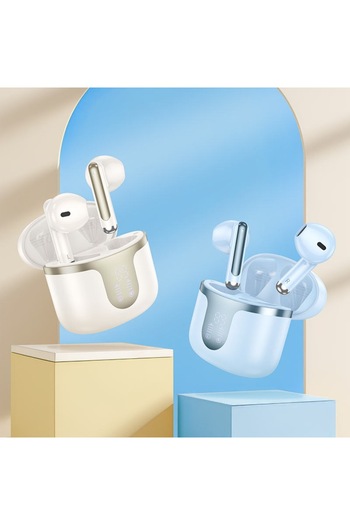 Hoco Wireless Earbuds EQ7, BT5.3, 300mAh Capacity, 7 Hours Battery Life, LED Display, Beige