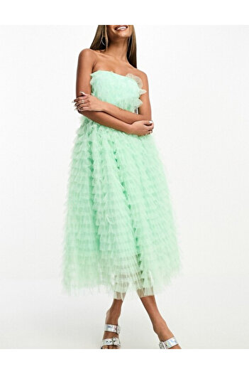 FOREVER UNIQUE midi dress, green