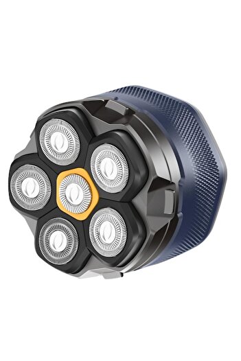 Xo Aparat de ras cu 6 lame rotative, 1400 mAh, rezistent la apă, compact, albastru