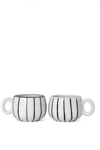 Hausette 2-Piece Fine Line Ceramic Turkish Coffee, Mug, Turkish Coffee Cup, Cup, Mug