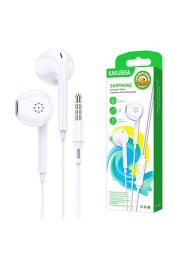 KAKU Wired Earphones (KSC-848), In Ear, 3.5mm, 1.2m, Mic & Volume Key, White