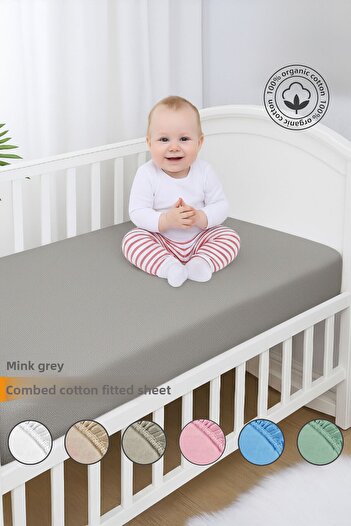 Vionel Home 100% Combed Cotton, Elastic Baby Bed Sheet, Organic Cotton, Mother's Side, Park Crib Sheet