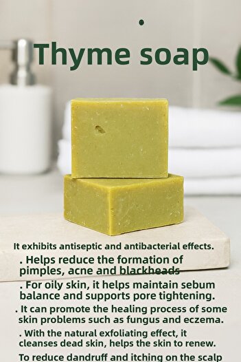 Newleaf 4 Pieces of Thyme Soap – Antiseptic & Pore Cleansing Natural Soap 110g