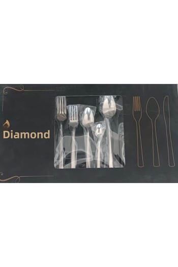 ÇERÇİCİ Diamond 30 Piece 6-Person Cutlery Set 30 Piece Boxed Gift Dowry Set
