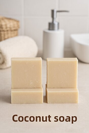 Newleaf 4 Pieces Coconut Soap – Intense Moisturizing & Skin Softening Tropical Soap 110g