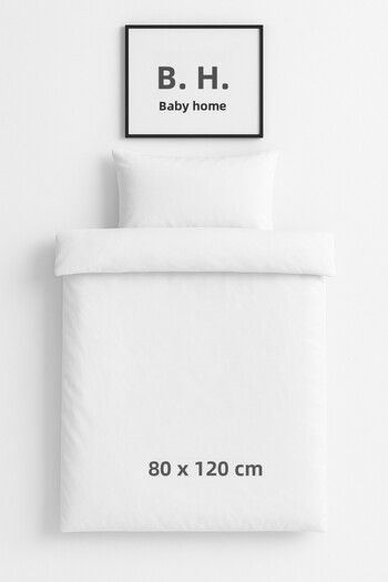 nazbaby Bh Baby Home 80X120 cm Baby Duvet Cover Set – Plain White 100% Cotton