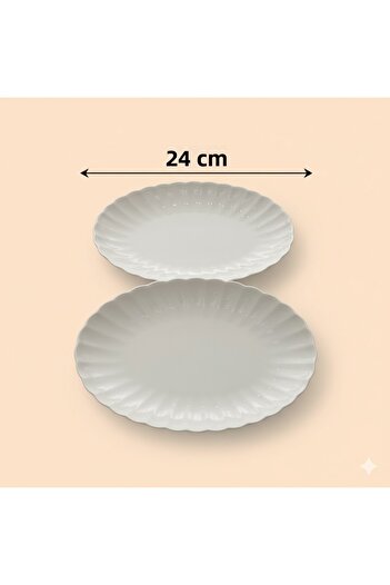 Kütahya Porselen Bone Luz 24cm 2-Piece Kayak Plate (with Emblem)