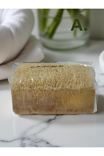 KALENATURAL Orhangazi Olive Oil Factory Pumpkin Fiber Soap with Rushur Stone
