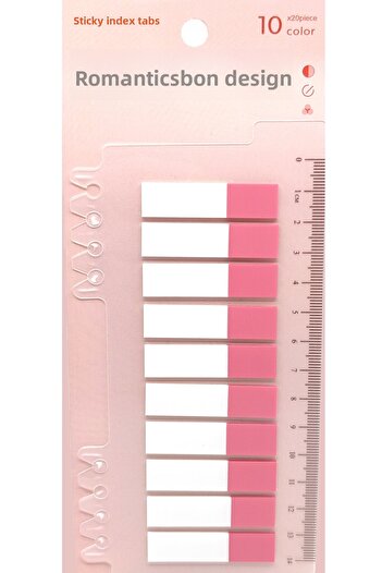 sibga tasarım Transparent Pink Half Postit Post-It Post It. Book Mark Bookmark Post-It Sticker 200 Sheets