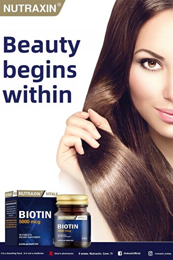 Nutraxin 5000 Mcg Biotin - 30 Tablets