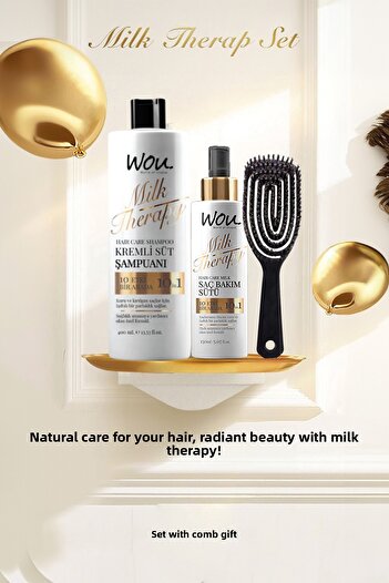 WOU World of Unique Milk Therapy Shampoo 400 ml Milk Therapy Milk Therapy Hair Care Milk 150Ml/Lux Comb