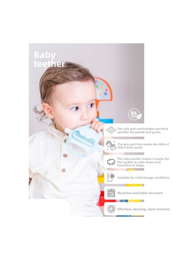 BYKOPUZ Blue Baby Silicone Teether