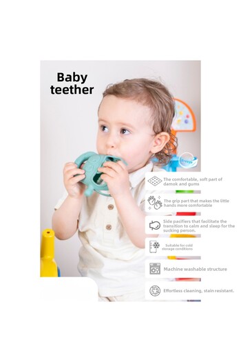 BYKOPUZ Art Dark Green Baby Silicone Teether Lab