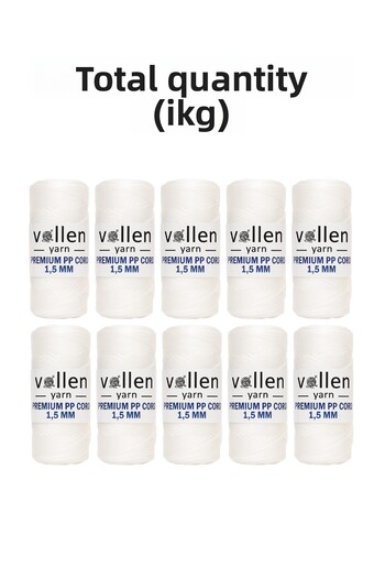vollen yarn Polyester Macrame Cord 1.5 mm 100 g 150 m – Pack of 10, Supla and Bag Cord