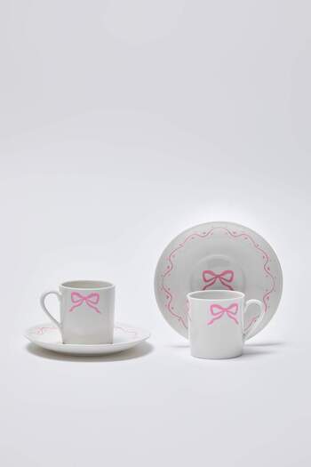 TRENDYOLMİLLA HOME Σετ 2 φλιτζάνια καφέ με στάμπα πορσελάνης με φιόγκο/κορδέλα TPHSS25KFC00005