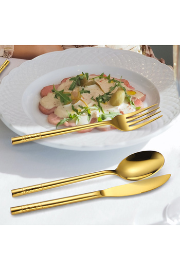 Trendy's 24-piece stainless steel cutlery set, for 6 people, TRENDY'S, luxury, gold