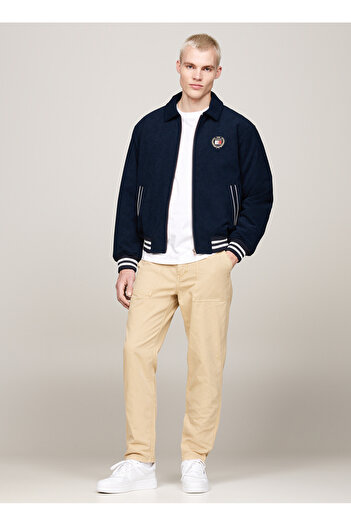 Tommy Jeans Crest Cord Letterman Embroidered Navy Blue Men's Coat Dm0Dm19626C1G