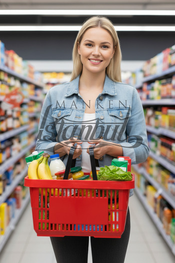 Manken İstanbul 22 Liter Market Basket with 3 Handles - Shopping Basket