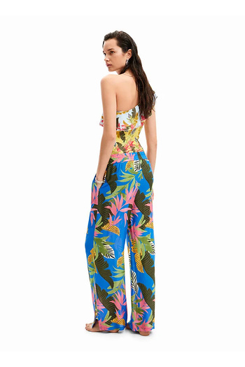 Desigual Yüksek Bel Standart Mavi Kadın Pantolon 24SWMW21