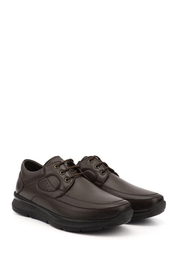 GÖNDERİ(R) Men's Dark Brown Lace-Up Genuine Leather Shoes
