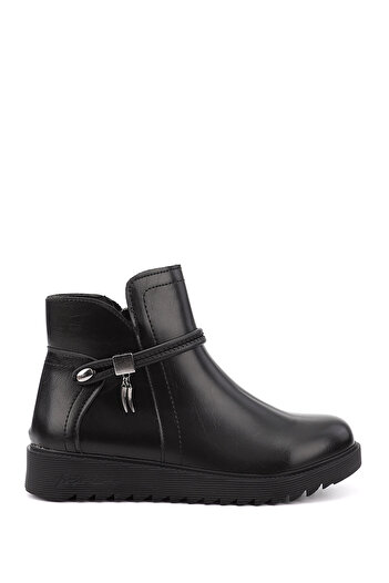 GÖNDERİ(R) Women's / Girls' Black Zippered Thick Soled Boots