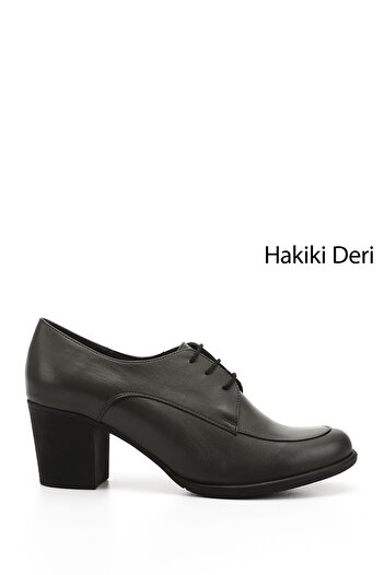 GÖNDERİ(R) Women / Girls Lace-Up Medium Thick Heeled Genuine Leather Oxford Shoes