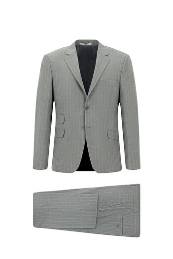 Kiğılı Relaxed Fit Comfortable Cut Classic Striped Suit