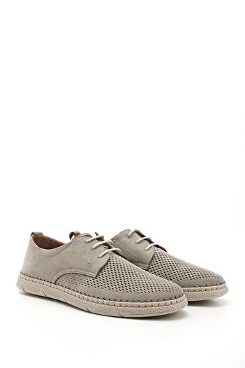 GÖNDERİ(R) Men's Sand Nubuck Lace-Up Genuine Leather Comfort Shoes